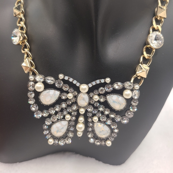 Betsey Johnson Jewelry - Betsey Johnson Betseyton Gold & Hematite Tone Butterfly Statement Neckla…